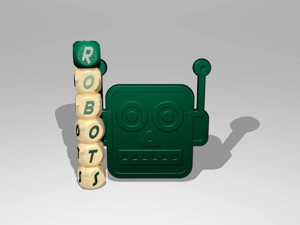 Illustration Von Robotergrafiken Und Text Rund Das Symbol Hergestellt Durch — Stockfoto