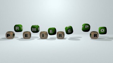 PRO dans kübik harfleri, 3D illüstrasyon