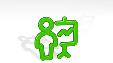 HÜKÜMET ANALYTICS 3D simge döküm gölge, 3D illüstrasyon