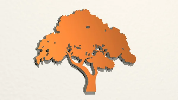 Tree Tekening Pictogram Illustratie — Stockfoto