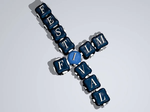 Film Festival Crossword Colorful Cubic Letters Illustration — Stock Photo, Image