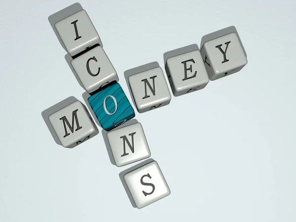 Money Icons Crossword Customice Letters Illustration — 스톡 사진