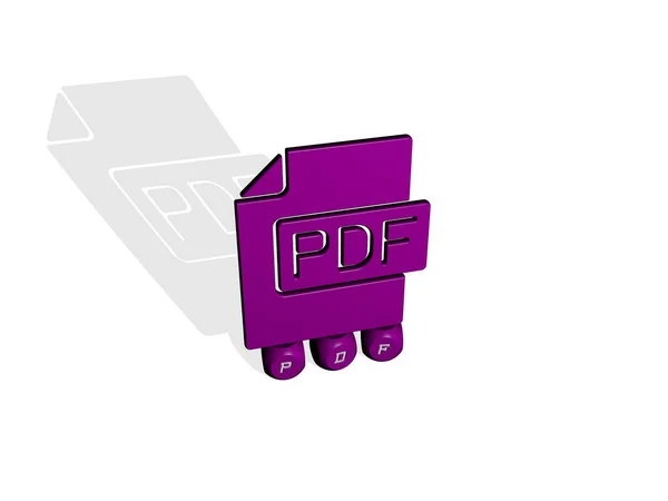 Pdf Icona Lettere Cubiche Illustrazione — Foto Stock