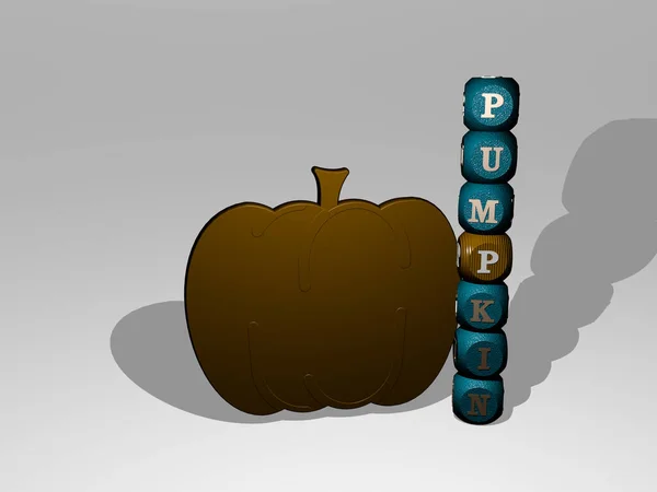 Pumpkin Text Vedle Ikony Ilustrace — Stock fotografie