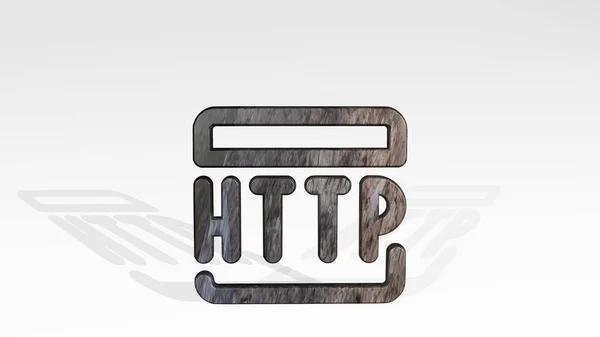 Idioma Programación Icono Http Pie Suelo Ilustración — Foto de Stock