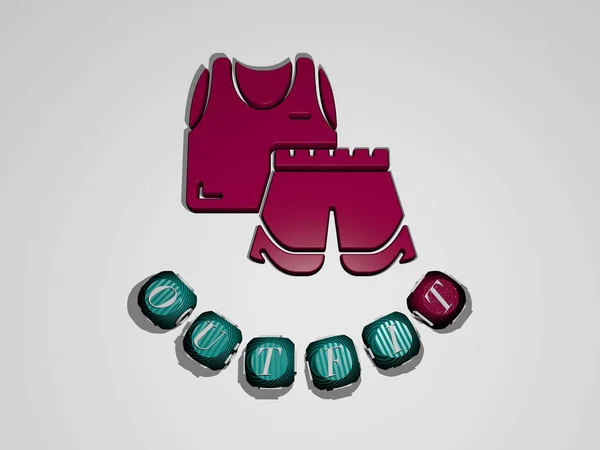 Outfit Text Icon Illustration — Stock Photo, Image
