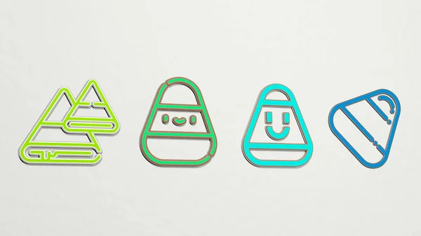 Zuckermais Icons Set Illustration — Stockfoto