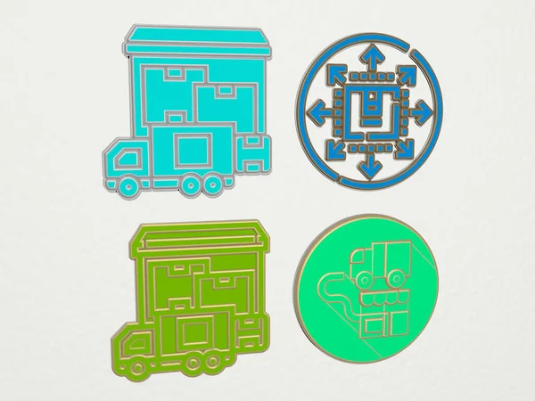 Logistik Icons Set Illustration — Stockfoto