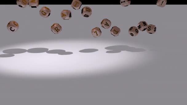 Félicitations Images Vidéo Fps Rebondissant Lettres Cube Animation Rendu Illustration — Video