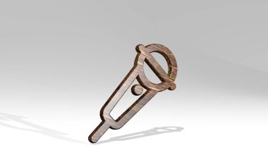 mikrofon karaoke 3D simgesi yerde duruyor, 3D illüstrasyon