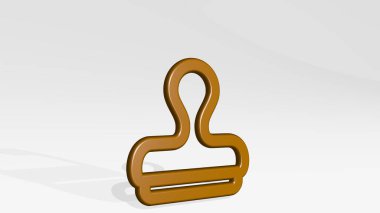 tasarım aracı pulu 3B simge döküm gölgesi, 3B illüstrasyon