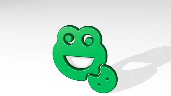 Famoso Personagem Kermit Ícone Fundição Sombra Ilustração — Fotografia de Stock