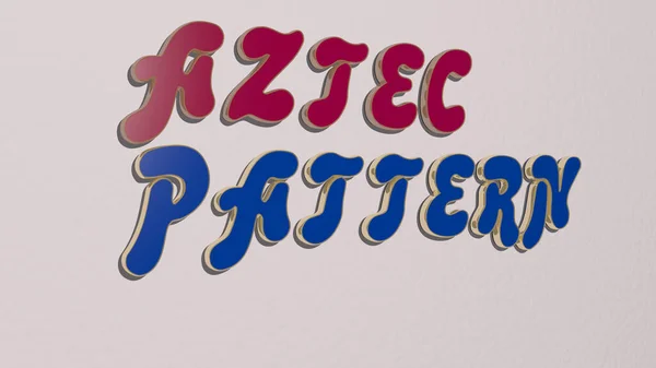 Aztec Mönster Text Väggen Illustration — Stockfoto