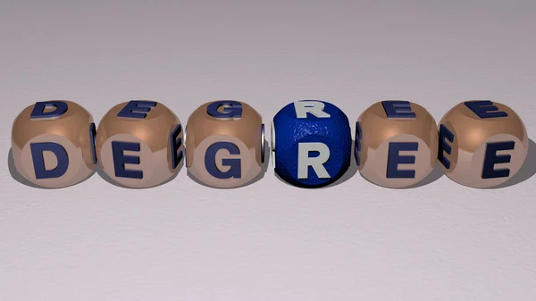 Graad Tekst Door Kubieke Dobbelstenen Letters Illustratie — Stockfoto