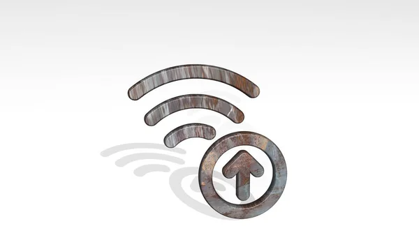 Wifi Upload Ікона Стоячи Підлозі Ілюстрація — стокове фото