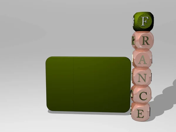 France Icon Vertical Text Individual Letters Illustration — Stock Photo, Image