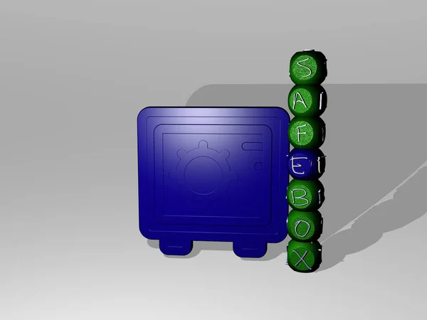 Текст Safebox Рядом Иконкой Иллюстрация — стоковое фото