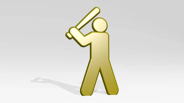 Baseball Symbol Wirft Schatten Illustration — Stockfoto