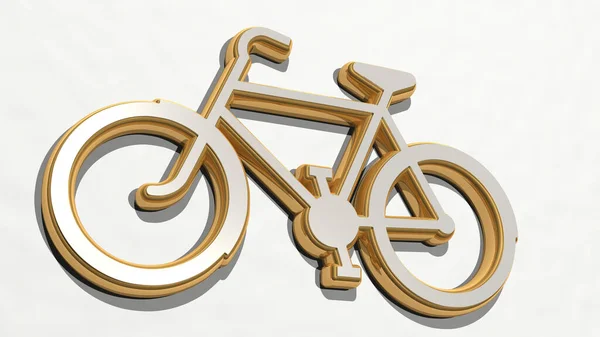 BICYCLE 3D drawing icon, 3D illustration
