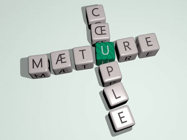 Mature Couple Crossword Cubic Dice Letters Illustration — Stock Photo, Image