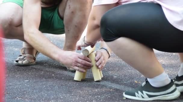 Bouwen Steden Voor Het Spel Spel Kleine Steden — Stockvideo