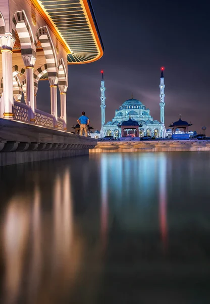 Sharjah New Mosque Largest Mosque Dubai Traditional Islamic Architecture — Stock Photo, Image