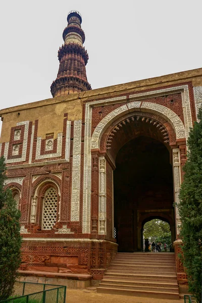 Qutub Minar New Delhi Indie Najwyższym Minaretem Indiach Jest Marmurowo — Zdjęcie stockowe