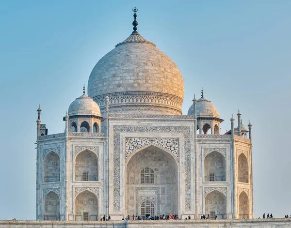 Taj Mahal Mausoleo Mármol Blanco Marfil Orilla Sur Del Río — Foto de Stock