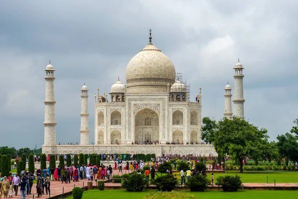 Taj Mahal Ivory White Marble Mausoleum South Bank Yamuna River — Stock Photo, Image