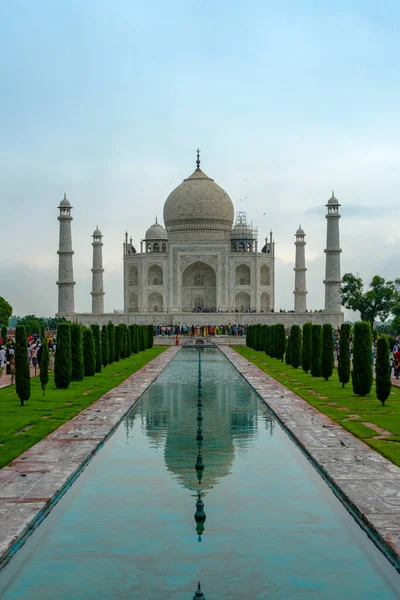 Taj Mahal Ivory White Marble Mausoleum South Bank Yamuna River — Stock Photo, Image