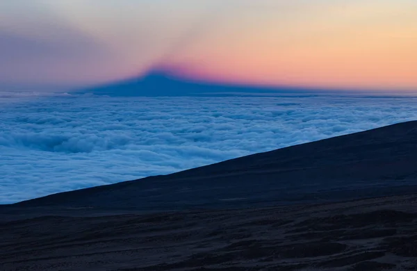 Kibo Kimanjaro Avec Ses Trois Cônes Volcaniques Kibo Mawenzi Shira — Photo