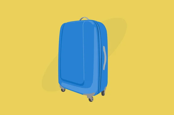 Geïsoleerde Vectorafbeelding Van Een Blauwe Koffer — Stockvector
