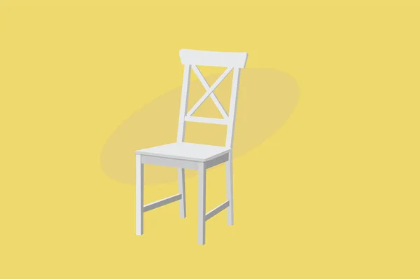 Cadeira Madeira Branca Ilustração Vetorial Isolada —  Vetores de Stock