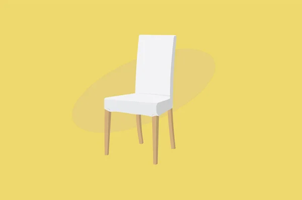 Chaise Bois Rembourrée Blanche Illustration Vectorielle Isolé — Image vectorielle