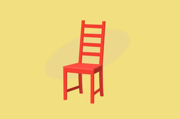 Chaise Bois Rouge Illustration Vectorielle Isolé — Image vectorielle