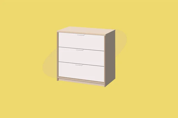 Schrank Oder Kleiderschrank Mit Schubladen Möbel Aus Holz Vektorillustration — Stockvektor