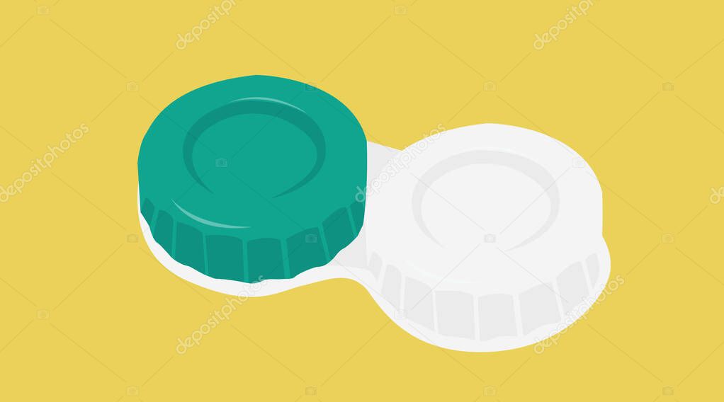 Vector Illustration of a Contact Lenses Case