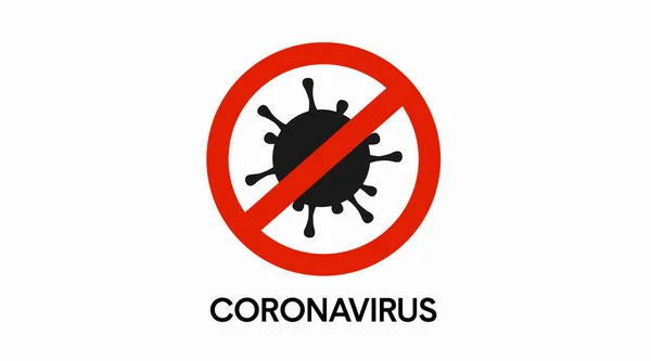 Flat Coronavirus Forbidden Icon Virus Sign — 스톡 벡터