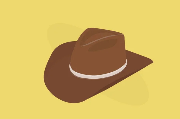 Illustrazione Isolata Vettoriale Cappello Cowboy Marrone — Vettoriale Stock