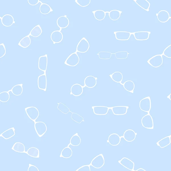 Blue Vector Seamless Pattern Background Wallpaper Glasses Themed — Stock Vector