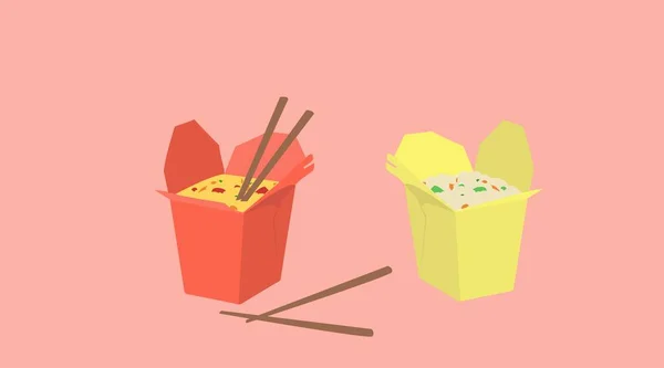 Illustration Isolée Vectorielle Nourriture Chinoise — Image vectorielle