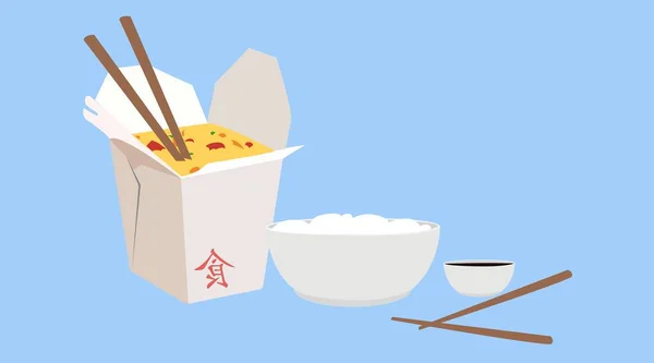 Вектор Ізольований Приклад Китайської Їжі — стоковий вектор