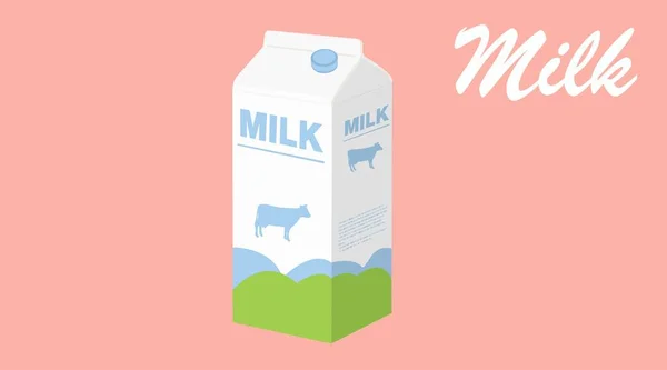 Ilustración Aislada Vectorial Una Caja Leche — Vector de stock