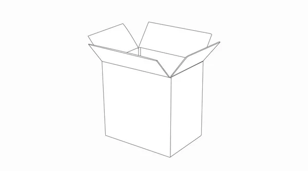 Vector Isolated Illustration Black White Carton Box — стоковий вектор