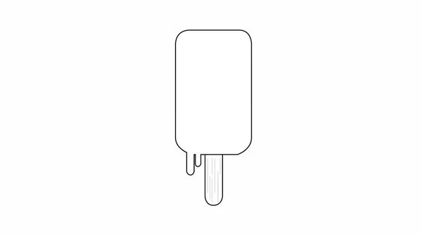 Ilustración Aislada Blanco Negro Vectorial Una Paleta Helado — Archivo Imágenes Vectoriales