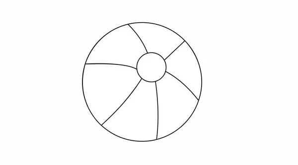 Vektor Isolierte Schwarz Weiß Illustration Eines Strandballs — Stockvektor