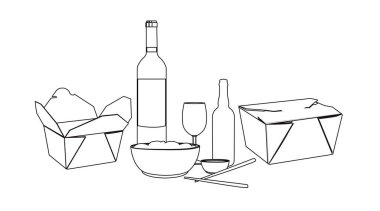 İzole edilmiş Siyah-Beyaz Gıda Görüntüsü Şarap ve Birayla Uzaklaş