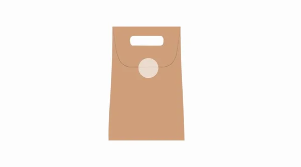 Ilustração Isolada Vetorial Saco Papel Take Away — Vetor de Stock