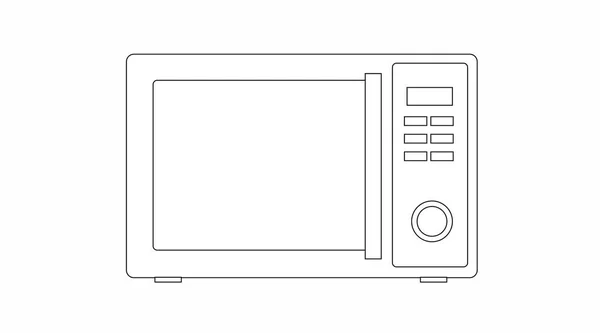 Lignes Vectorielles Illustration Isolée Micro Ondes — Image vectorielle