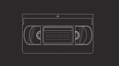 Vector Isolated Black and White Illustration of a Videocassette. VHS Tape clipart